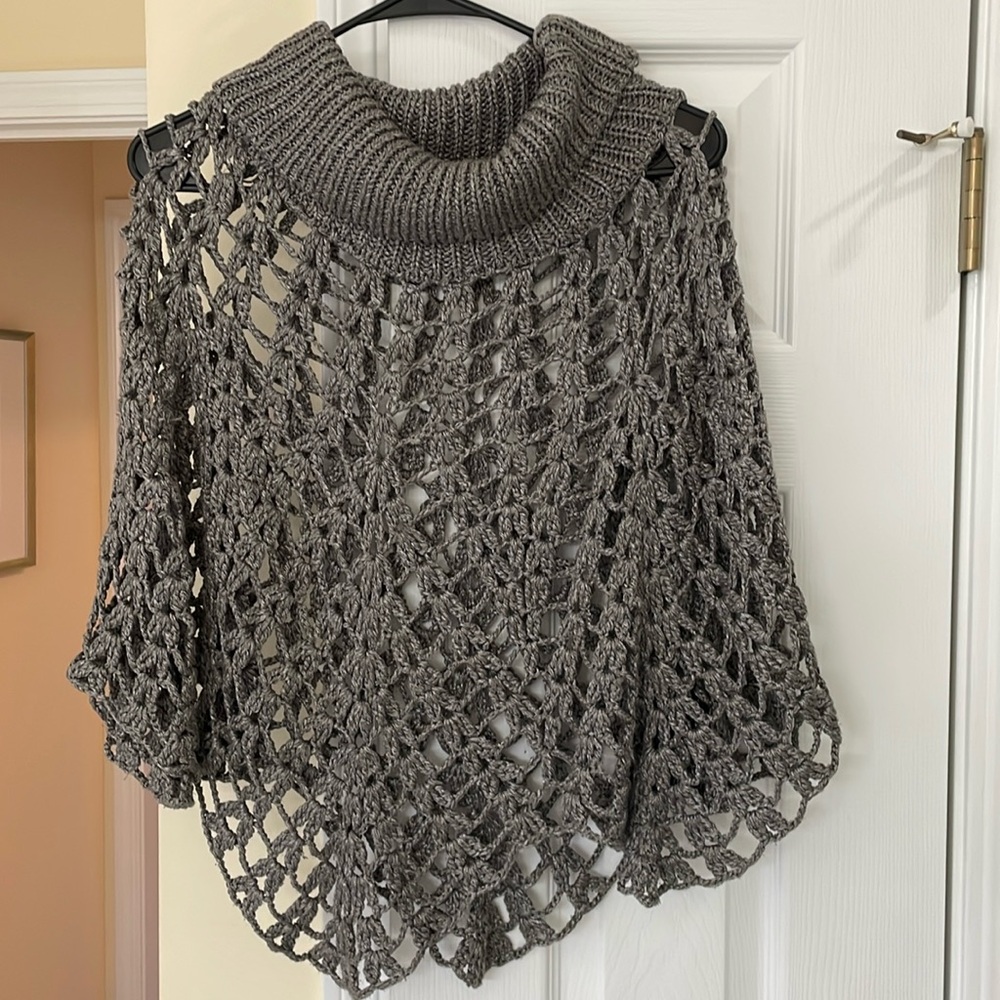 Knit poncho sweater